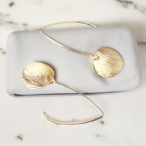 None Jewelry - NEW 14K yellow gold plated drop shell beachy earrings jewelry B28A